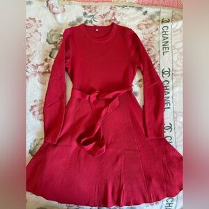 Elegant Red Midi Dress